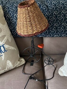 Whimsical high-wheel bicycle table lamp